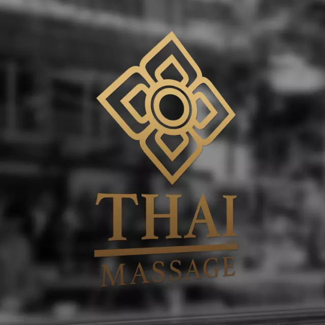 Aufkleber Folie "Thai Massage" 4 Motive Auswahl Schaufenster Beschriftung Praxis Aufkleber Folie "Thai Massage" 4 Motive Auswahl Schaufenster Beschriftung Praxis