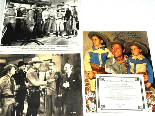 Lot 3 Western Pictures One Being Roy Rogers Autographed Authenticated J M Cain