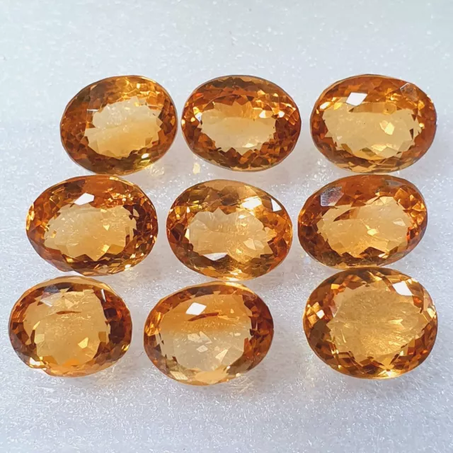 5 Pcs Faceted Brazilian Yellow Natural Citrine Oval Cut 64 Ct Loose Gemstone K27