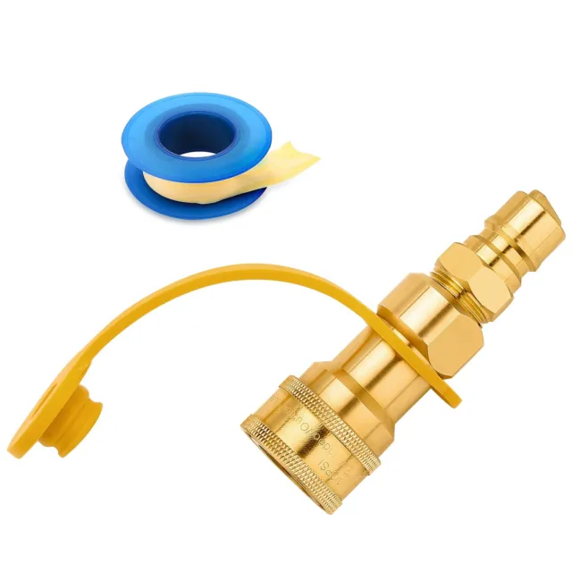 1/2" QDD LP Gas Quick Connect Fittings with Male Insert Plug 100% Solid Brass