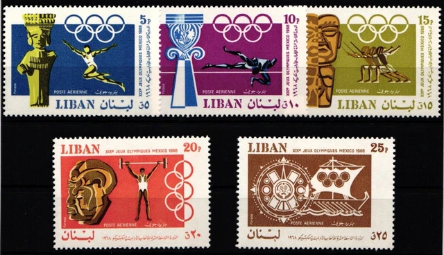 Libanon 1067-1071 postfrisch Olympische Spiele 1968 Mexico #KO128