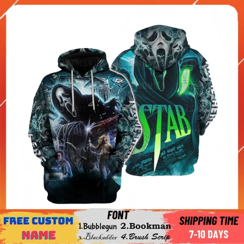 Personalized Ghostface Scream Halloween Horror Movie Hoodie 3D Printed