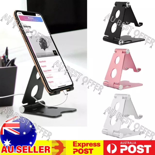 Universal Folding Aluminum Tablet Mount Holder Stand For iPad iPhone Samsung AUS