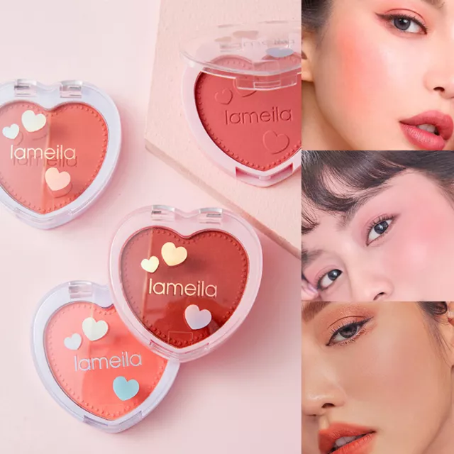 Rosa pesca monocromes puderrouge a forma di cuore rosso cura cosmetici -