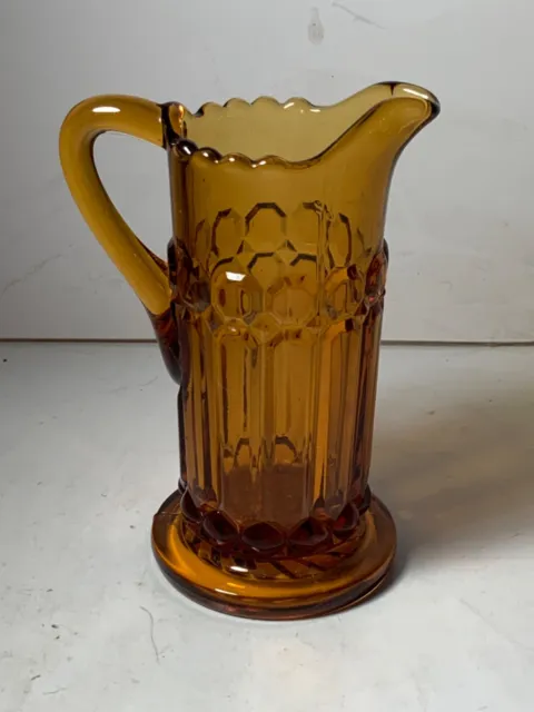 Vintage Collectible Amber Glass Beer Pitcher 5 in Tall
