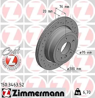 2x ZIMMERMANN 150.3463.52 Sport Coat Z Disque de frein pour BMW 1 Coupe (E82)