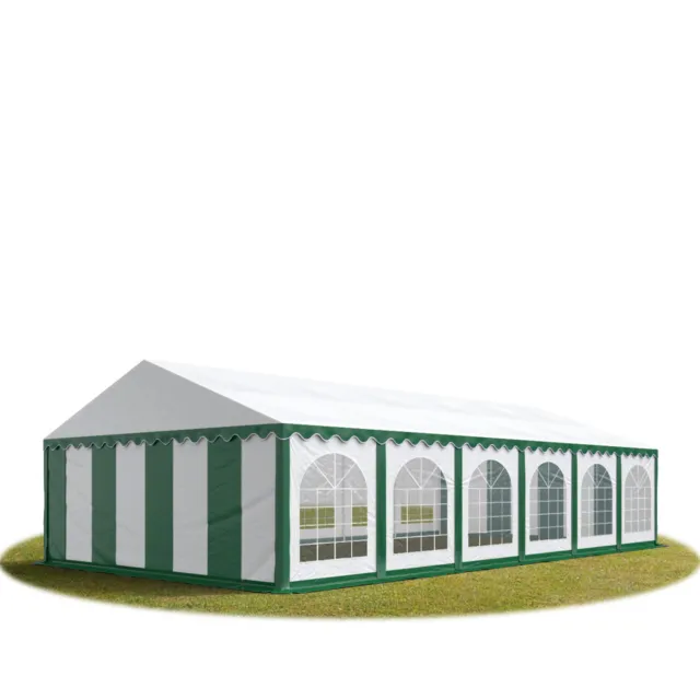 6x12m PVC Partyzelt Bierzelt Zelt Gartenzelt Festzelt Pavillon grün-weiß NEU