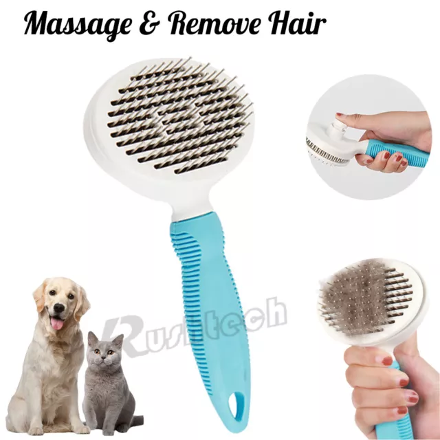 Pet Hair Remover Dog Cat Comb Grooming Massage Deshedding Self Cleaning Brush