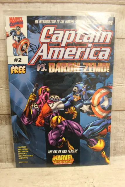 Marvel Comics #2 Captain America Vs Baron Zemo Board Game Book -Used