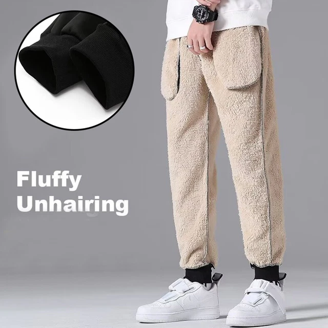 Pantaloni atletici uomo fodera in pile pantaloni spessi tempo libero sciolto caldo jogginghos