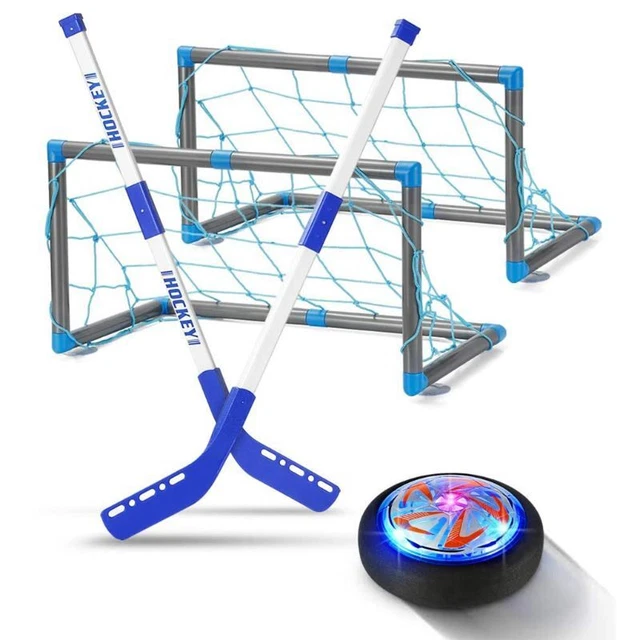 Rechargeable Ice Hockey Stick Set Mini Suspension Ball 2 Goals Kids Training Toy