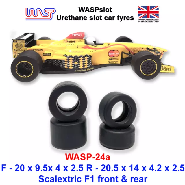 WASP 24 - Scalextric 1980's and 1990's F1 Front & rear - Urethane Slot Car Tyres