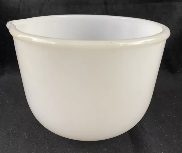 Glasbake for Sunbeam Vintage White Milk Glass Mixing Bowl with Spout 20 CJ