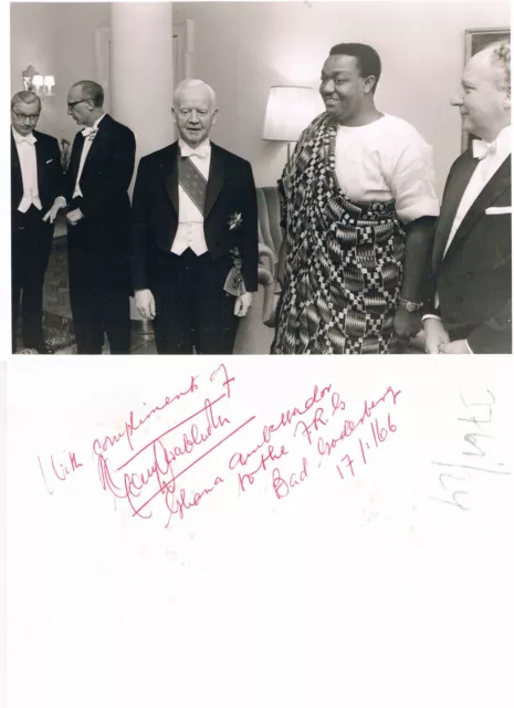 Ghana Diplomat Ambassador Awabludu autograph verso signed photo 5"x7"