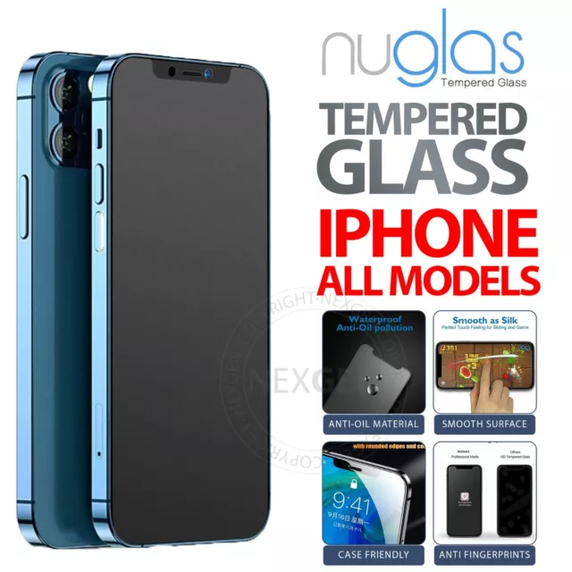 Nuglas Anti-Glare Matte Soft Finish Tempered Glass Screen Protector For iPhone