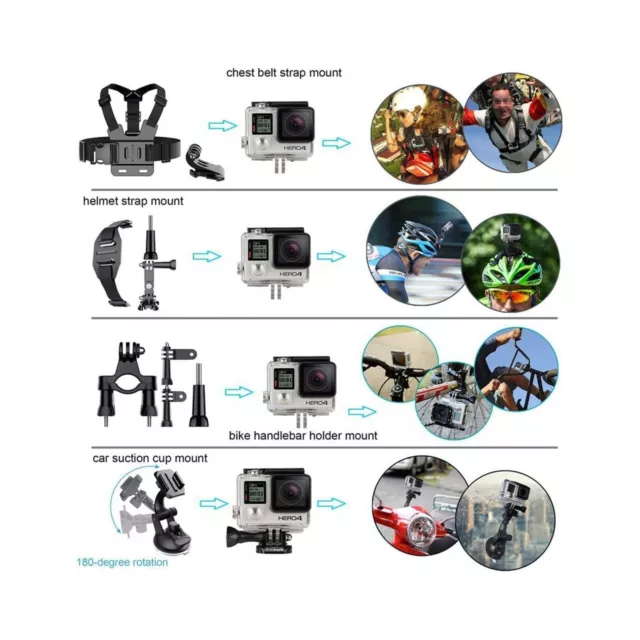 35-in-1 Camera Accessories Kit Bundle Attachments For GoPro hero 9/8+ fusion,max 3
