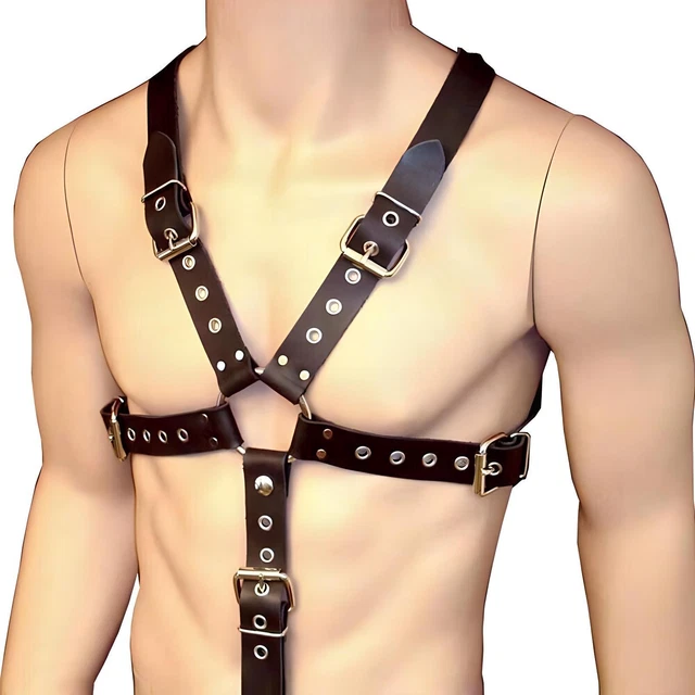 Feticcio uomo pelle petto imbracatura corpo uomo petto imbracatura stoviglie