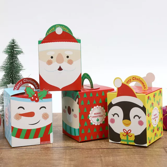 2023 Christmas Animal Apple Party Paper Favour Gift Cupcake Lunch Carrier Boxes