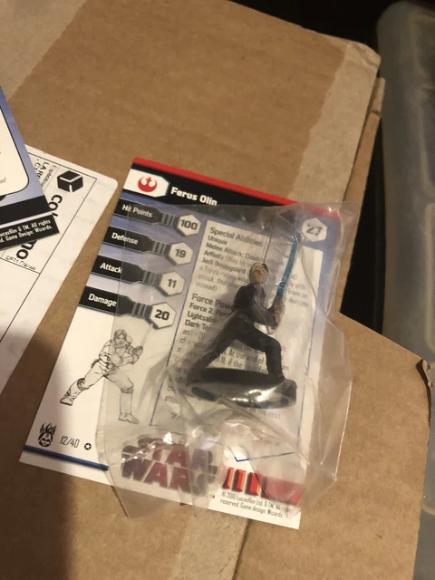 Figurine Star Wars Miniatures : Ferus Olin (Dark Times) Très Rare Avec Carte