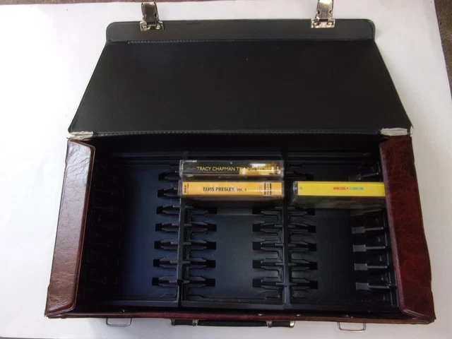 Vintage rangement / mallette cassettes audio (24 K7) - TBE