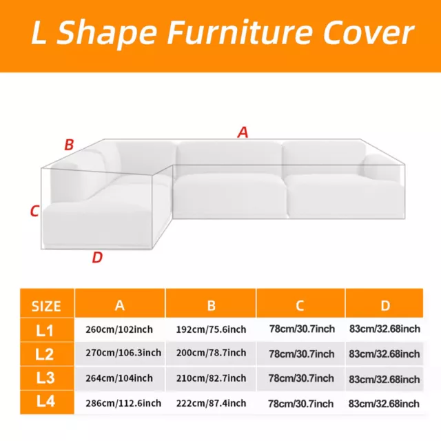 L-Form Lounge Set Sofa Schutzhülle Gartenmöbel Abdeckhaube Abdeckung Abdeckplane 2