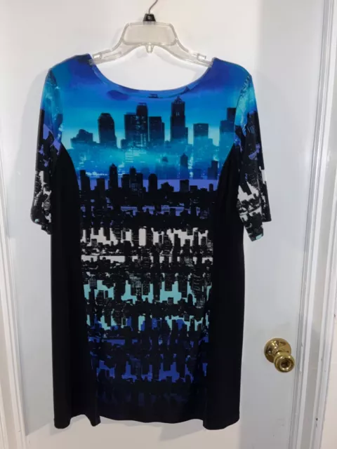 Style & Co dress ~ City Skyline ~ Women’s sz L