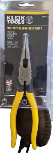 *BRAND NEW* - Klein Tools D203-8 8'' Heavy-Duty Long-Nose Pliers-Side-Cutting