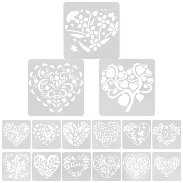 4 Pochoirs Mandala 20x20cm Réutilisables - Gabarits Peinture DIY Pour Mur, Toile, Tissu