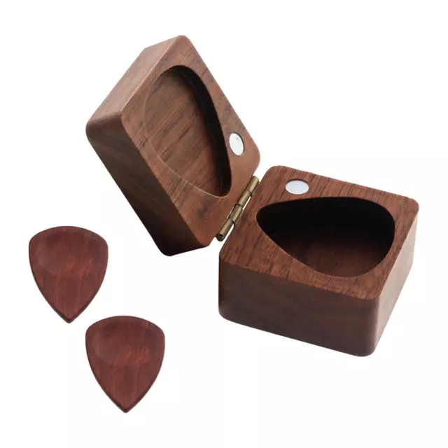 Étui Pour Plectres De Guitare En Bois, Conteneur D'accessoires De Guitare,