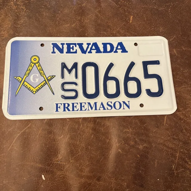 Nevada FREEMASON License Plate. Mint Graphic Tag # MS 0665