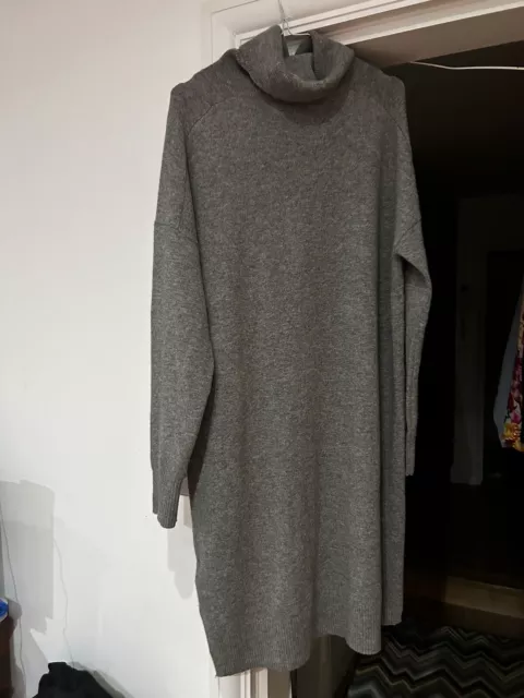 New whistles Grey 100% Cashmere Jumper Dress Size M, Uk12-14