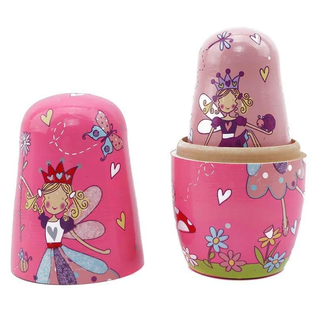 Children Matryoshka Russian Dolls New Kids Wooden Wishing Doll Angel Nesting UK