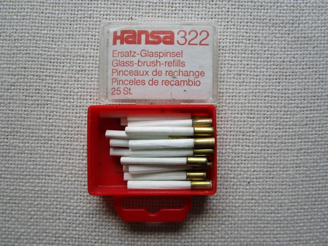 20 Stück original Hansa 322 Ersatz - Glaspinsel in original Plastikschachtel