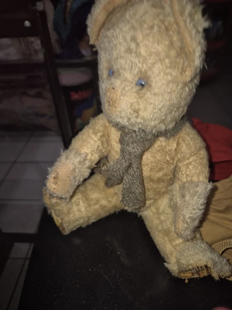 Grand Ours Ancien En Paille - 60 Cm - Très Bon État - Peluche Vintage Marron