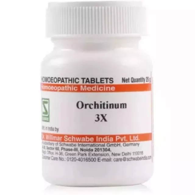 Willmar Schwabe India Orchitinum 3X  (20g) HOMEOPATHIC REMEDY  Free Shipping