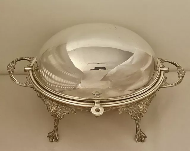 Antique Victorian Lee & Wigfull silver plated revolving breakfast dish 99p N/R