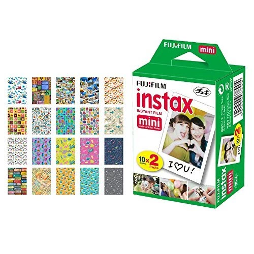 Fujifilm instax Mini Instant Film (20 Exposures) + 20 Sticker Frames for Fuji...