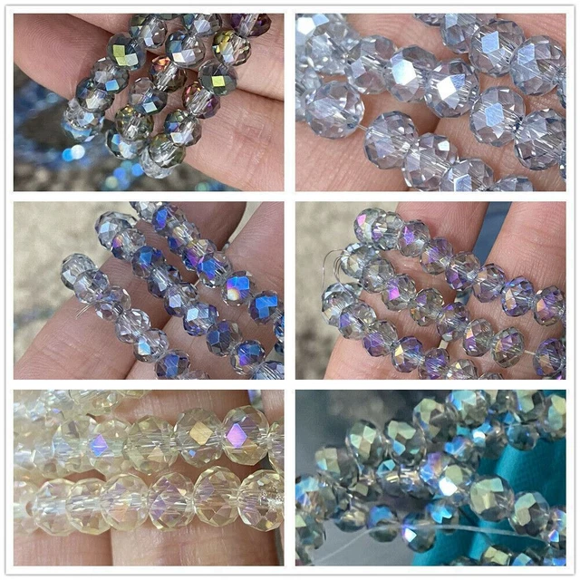 4mm Facettierte Kristall Glasperlen|DIY Schmuck Basteln 400Stk-Set/7,5€;120St/3€ 3