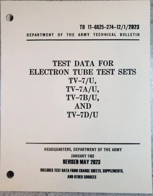 NEW! Updated TV-7 Test Settings Book - Many Updates and Corrections!