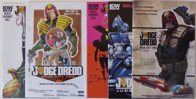 Judge Dredd (IDW) Mega-City 2 City of Courts complete set (SUB Covers) 1-5