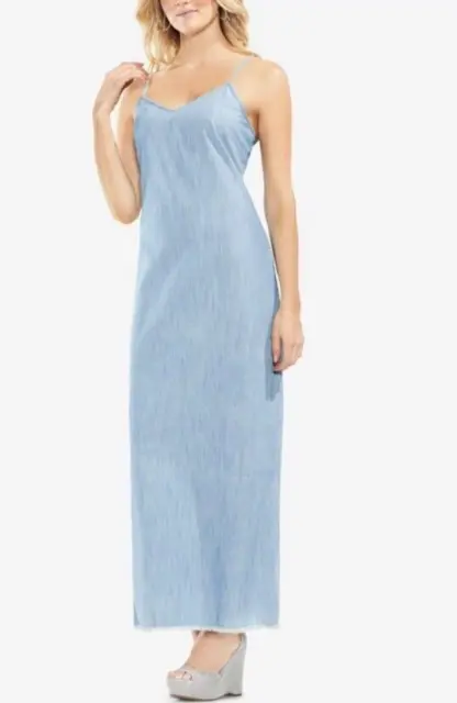 Vince Camuto Chambray Maxi Dress-Ice Lagoon Blue-Size Large-NWT