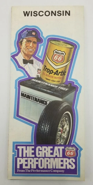 1979 Wisconsin Phillips 66 Highway Road Map The Great Performers Vintage