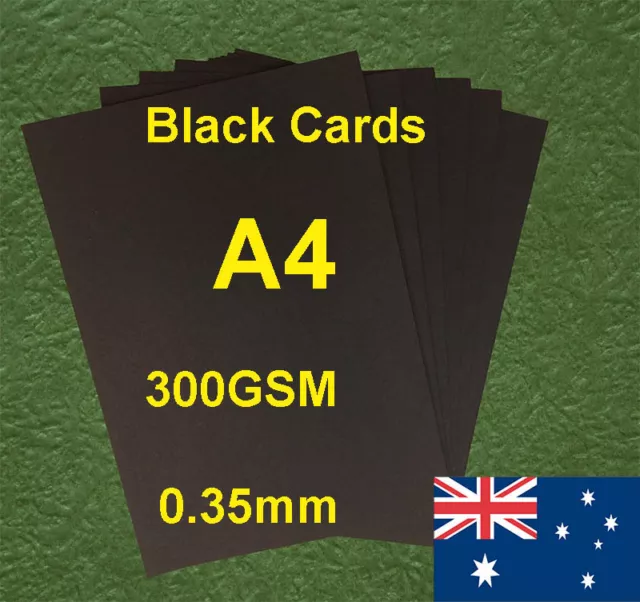 250 X A4 Black Paper Card Board 300GSM 0.36mm For Craft Invitation  Card