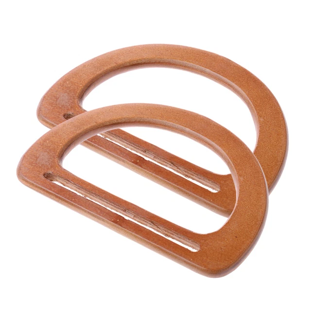 2x Wooden Purse Bag Handle Replacement Holder for Purse Making Brown