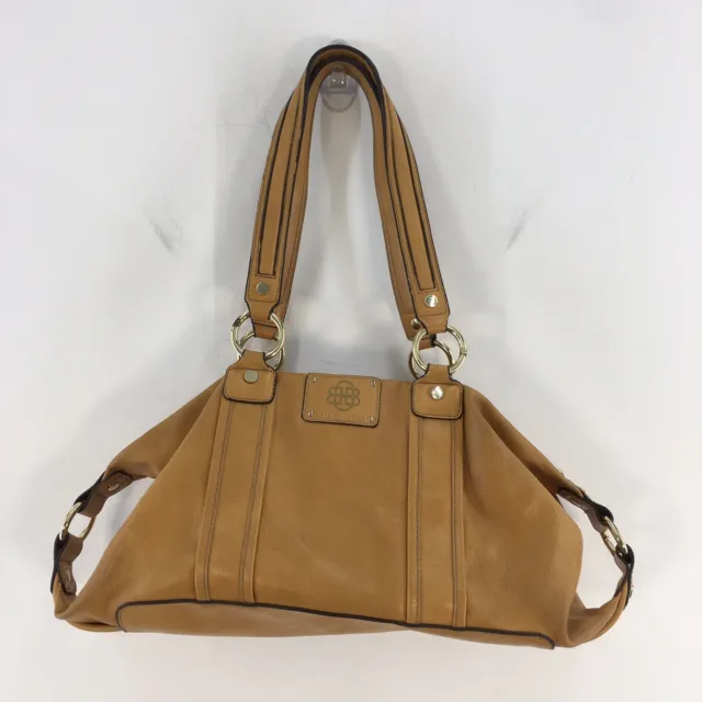 Dana Buchman Tan Leather Gold Hardware Shoulder Bag Handbag Purse