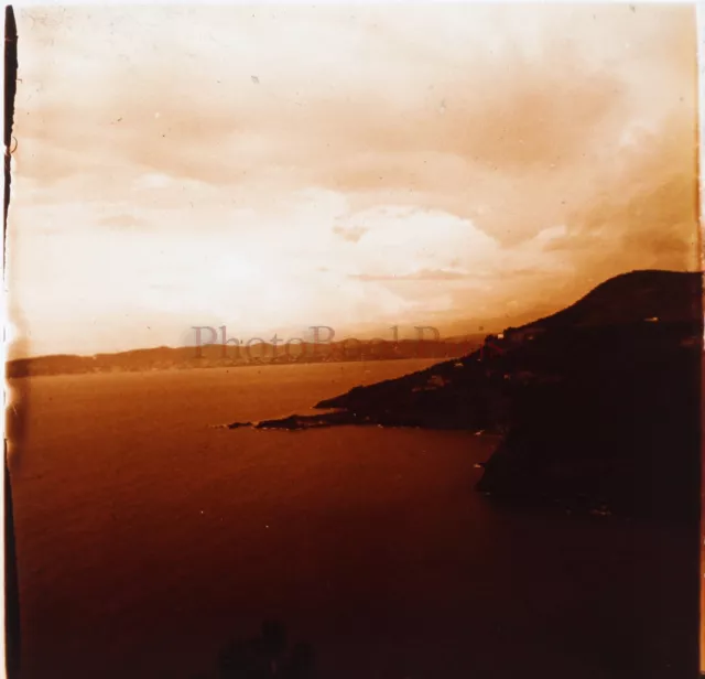 Méditerranée Paysage Marin c1900 Photo Stereo Plaque de verre V26L9n