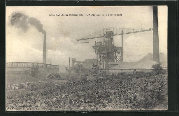 CPA Dombasle-sur-Meurthe, L´Aéroplane et le Pont mobile