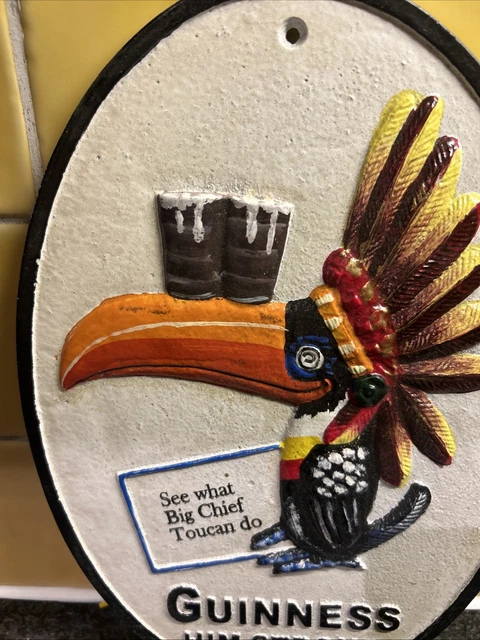 GUINNESS HIM STRONG Chief Toucan Cast Iron Sign Wall Plaque gift £25.00 ...