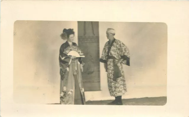 Postcard RPPC Photo Couple Japanese Costume C-1910 22-13325