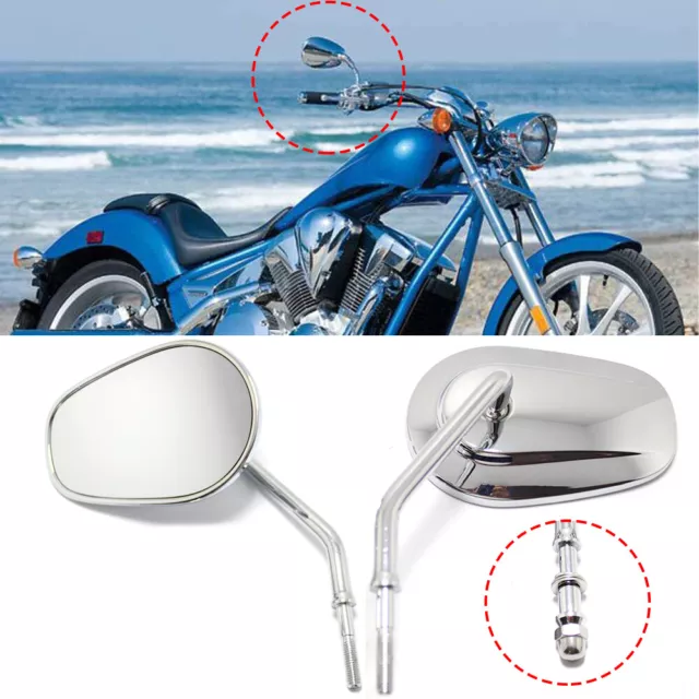 Chrom Schwarz Kurzstielige Ovale Spiegel forElectra Glide Road King Street Glide